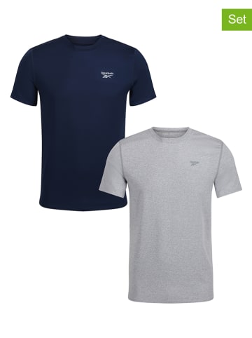 Reebok 2-delige set: shirts "Simon" grijs/donkerblauw
