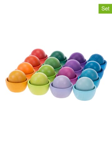 SUNNYSUE 32-delige sorteerset: regenboogballen met bijpassende schaaltjes - vanaf 3 jaar