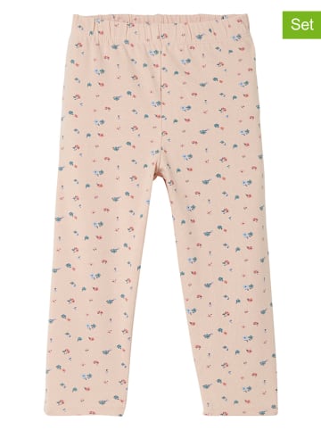 vertbaudet 2-delige set: leggings roze/lichtblauw