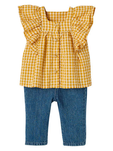 vertbaudet 2-delige outfit blauw/geel
