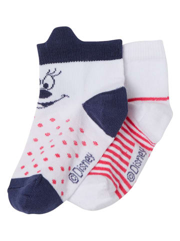 vertbaudet 2er-Set: Socken in Rot/ Weiß