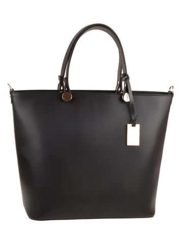 Lia Biassoni Skórzany shopper bag w kolorze czarnym - 29 x 40 x 17 cm