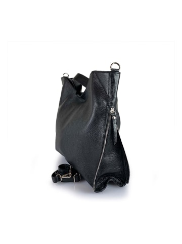 Mila Blu SkÃ³rzana torebka w kolorze czarnym - 39 x 31 x 5 cm