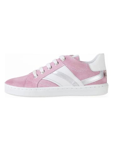 BO-BELL Skórzane sneakersy w kolorze różowo-białym