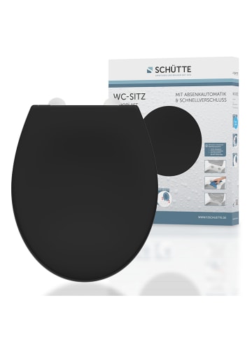 Schütte Wolnoopadająca deska WC w kolorze czarnym