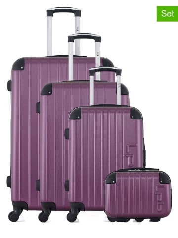 Les P´tites Bombes 4-delige hardcase-trolleyset "Hambourg-C" paars