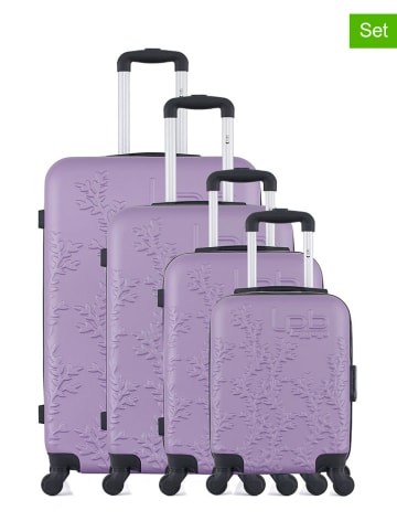 Les P´tites Bombes 4-delige hardcase-trolleyset "Nais" paars