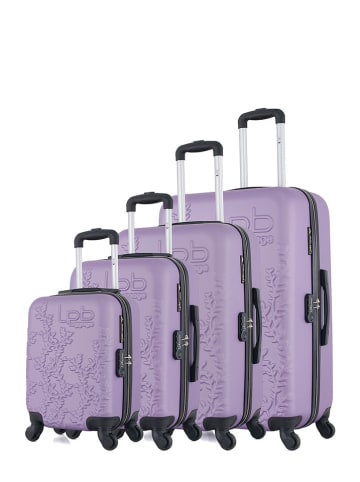 Les P´tites Bombes 4-delige hardcase-trolleyset "Nais" paars