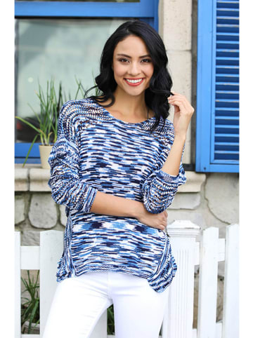 Milan Kiss Trui donkerblauw/wit