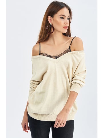 Milan Kiss Sweter w kolorze beżowym