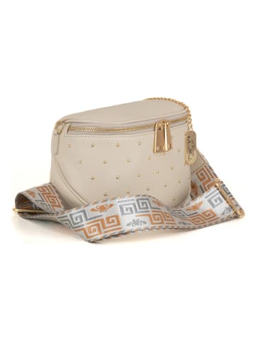 Anna Morellini Leder-Umhängetasche "Domenica" in Beige - (B)19 x (H)15 x (T)8 cm