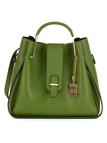 Lucca Baldi Leren handtas "Vinci" groen - (B)33 x (H)28 x (D)13 cm