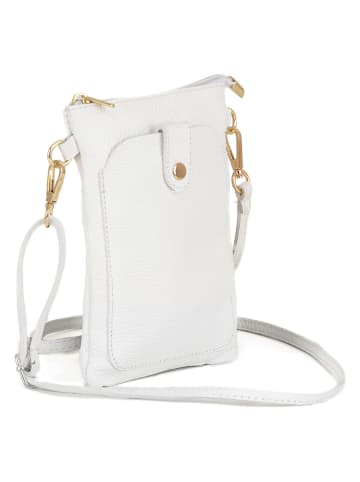 Anna Morellini Skórzana torebka "Erica" w kolorze białym - 14 x 21 x 1 cm