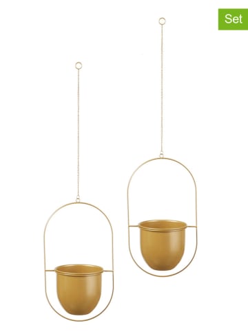 Lifa Living 2er-Set: Hängetöpfe "Liv" in Gold - (B)21 x (H)38 x (T)15 cm