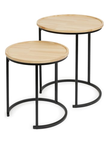 Lifa Living 2-delige set: bijzettafels lichtbruin
