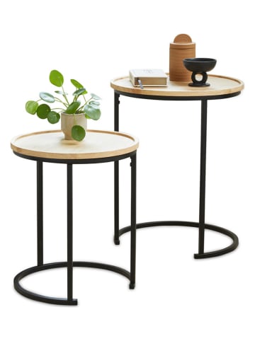 Lifa Living 2-delige set: bijzettafels lichtbruin