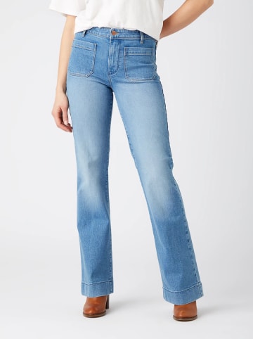 Wrangler Spijkerbroek "Flare Dusty Mid" - skinny fit - blauw