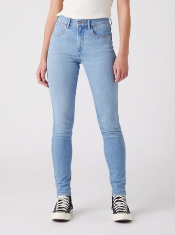 Wrangler Dżinsy "High Rise Skinny For Keeps" - Skinny fit - w kolorze błękitnym