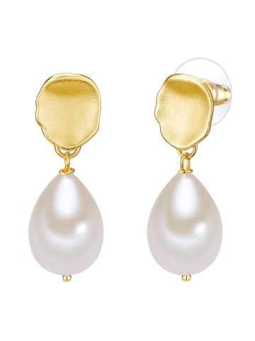 Yamato Pearls Pozłacane kolczyki-wkrętki z perłami