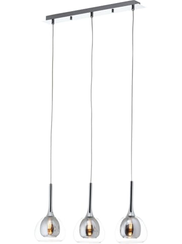 Brilliant Hängeleuchte "Hadan" in Silber - (H)166,5 x Ø 39 cm