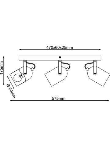 Brilliant Deckenleuchte "Tronte" in Braun/ Schwarz - (L)47 x (B)17,5 cm