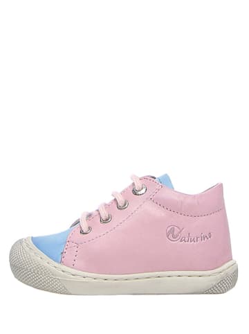 Naturino Skórzane sneakersy w kolorze różowo-niebieskim