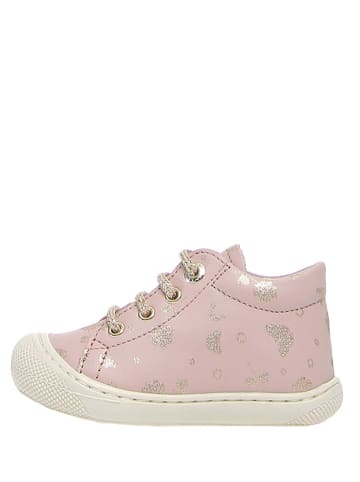 Naturino Skórzane sneakersy w kolorze różowym ze wzorem