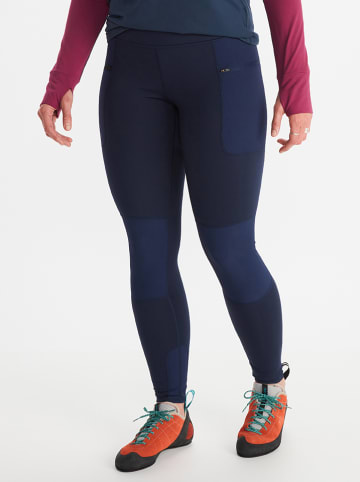 Marmot Legginsy funkcyjne "Winter Mountain" w kolorze granatowym