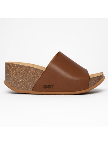 Sunbay Sleehakslippers "Toluca" lichtbruin