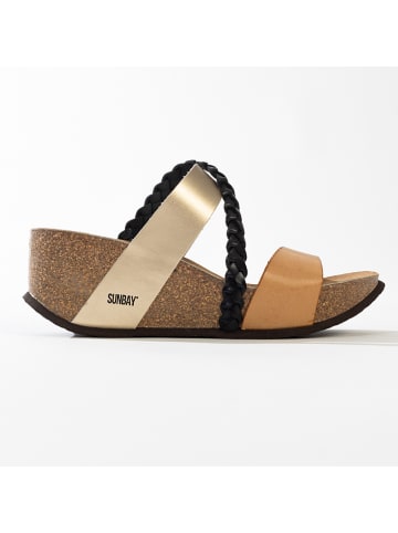 Sunbay Keilpantoletten "Palta" in Beige/ Schwarz