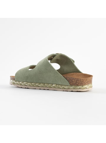 Sunbay Leren slippers "Trefle" lichtgroen
