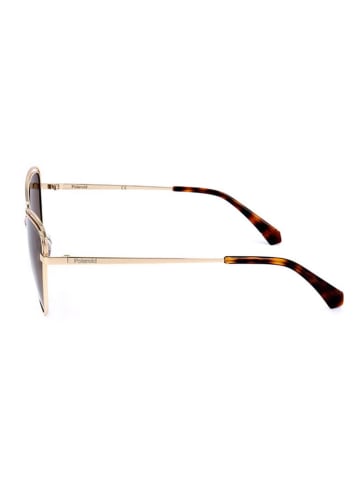 Polaroid Damskie okulary przeciwsłoneczne w kolorze złoto-brązowym