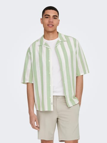ONLY & SONS Koszula "Caiden" - Regular fit - w kolorze zielono-białym