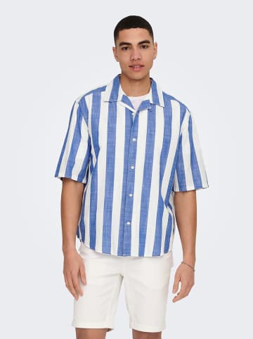 ONLY & SONS Hemd "Caiden" - Regular fit - in Blau/ Weiß