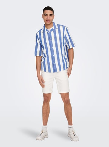 ONLY & SONS Koszula "Caiden" - Regular fit - w kolorze niebiesko-białym