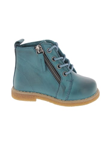 Andrea Conti Leder-Boots in Türkis