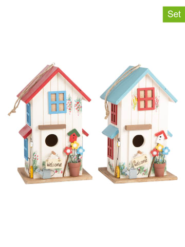 small foot 2er-Set: Vogelhäuser "Villa Kunterbunt" in Bunt - (B)15 x (H)25 x (T)13 cm