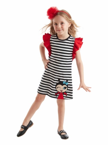 Denokids Sukienka "Ladybug" w kolorze czarno-biało-czerwonym