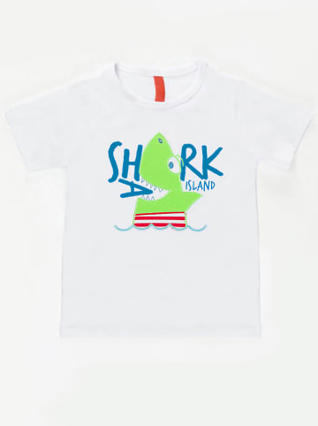 Denokids 2tlg. Outfit "Shark Island" in Weiß/ Türkis