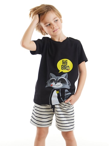 Denokids 2tlg. Outfit "Raccoon" in Schwarz/ Weiß