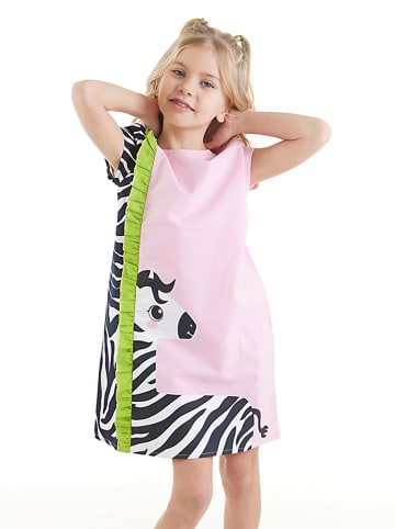 Denokids Sukienka "Zebra" w kolorze jasnoróżowym