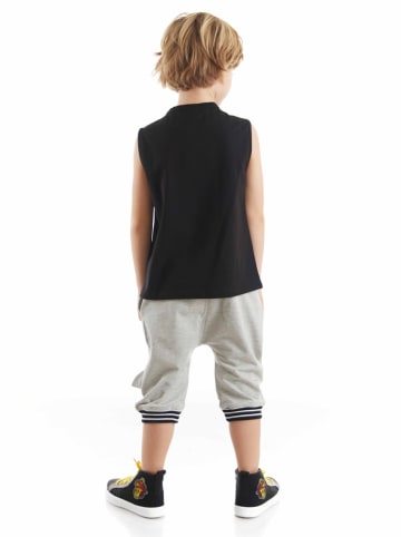 Denokids 2-delige outfit "Shark Attack" zwart/grijs