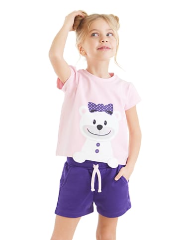 Denokids 2-częściowy zestaw "Teddy Bear" w kolorze jasnoróżowo-fioletowym