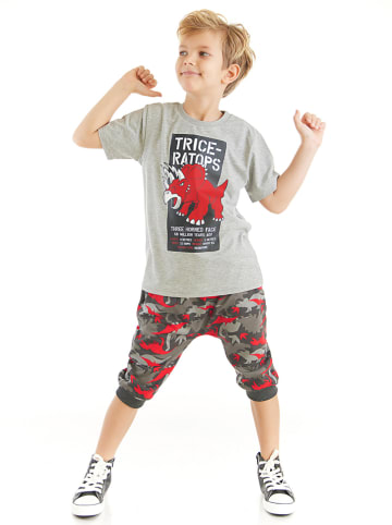 Denokids 2-częściowy zestaw "Triceratops" w kolorze szarym ze wzorem
