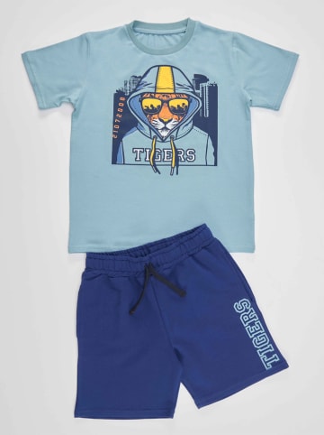 Denokids 2-delige outfit "Tigers" lichtblauw/donkerblauw