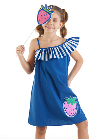 Denokids Sukienka "Strawberry" w kolorze niebieskim