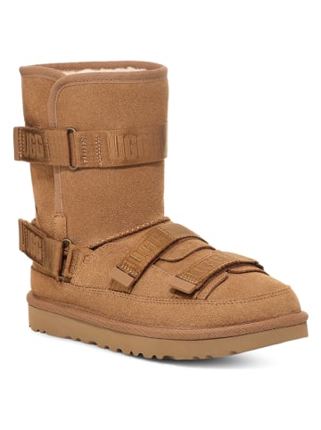 UGG Skórzane kozaki zimowe "W Classic Short Hybrid" w kolorze jasnobrązowym