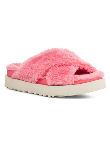 UGG Kapcie "Fuzz Sugar Cross Slide" w kolorze jasnoróżowym