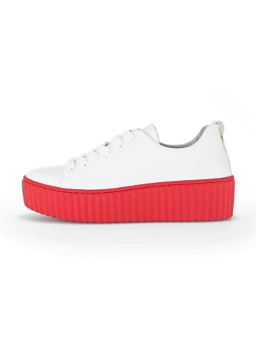 Gabor Leder-Sneakers in Weiß/ Rot
