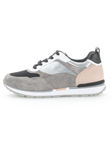 Gabor Leder-Sneakers in Grau/ Rosa